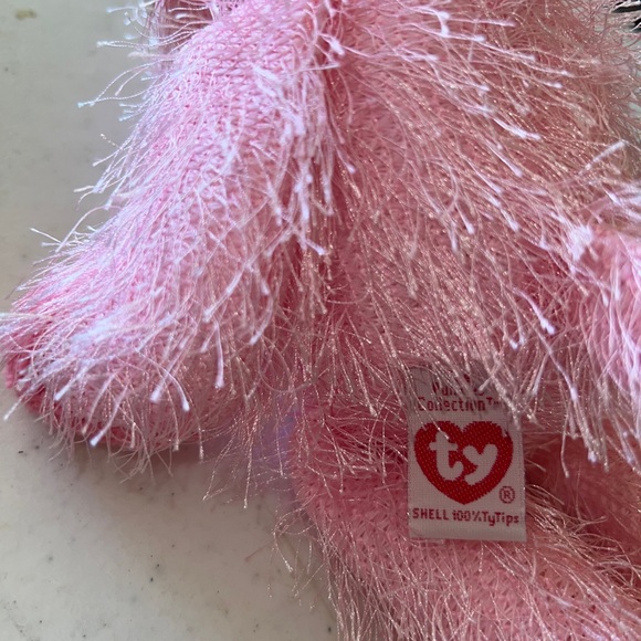 Ty Punkies 6" ~ PIPSQUEAK ~ pink Elephant ~ 2002 shaggy With Swing Tags - Picture 9 of 9